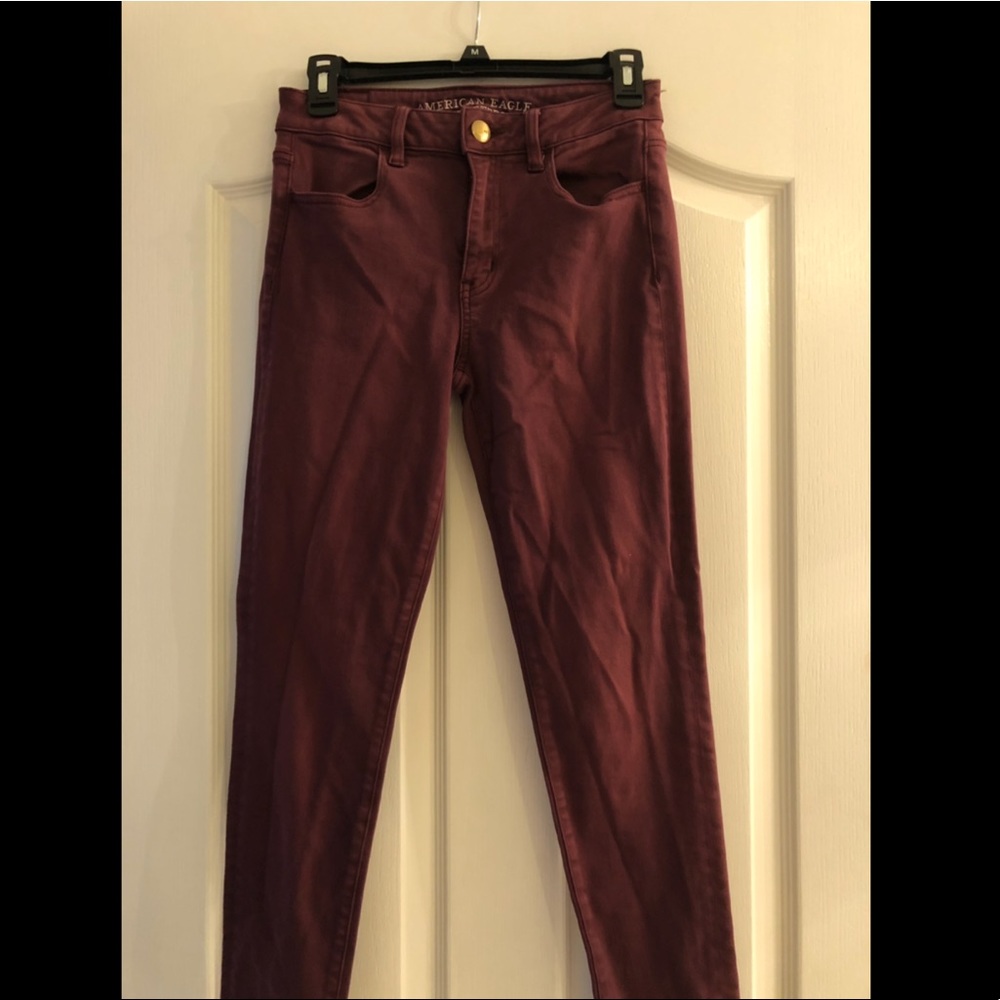 Maroon High Waisted Jeggings